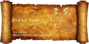 Kuris Ida névjegykártya